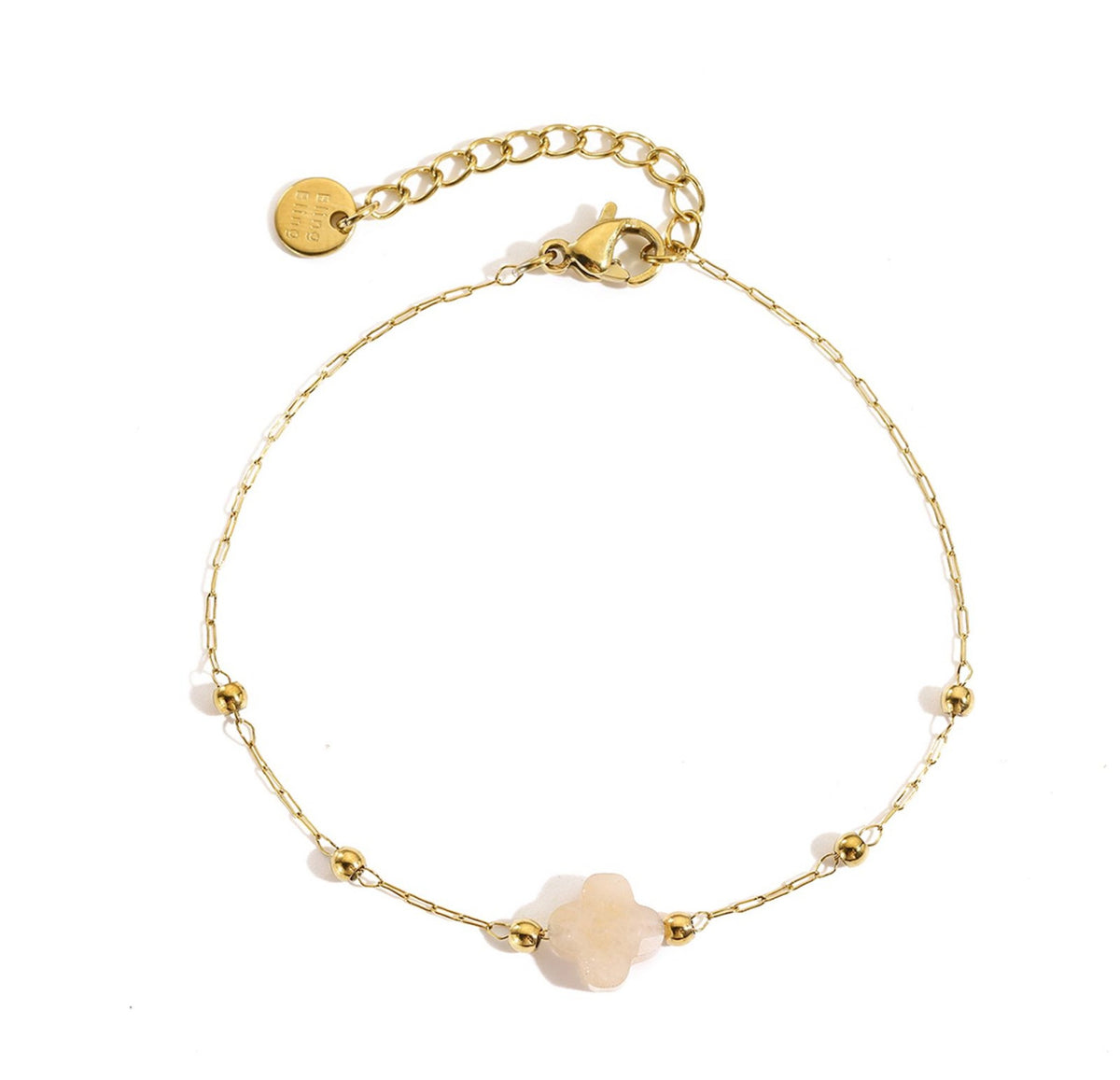 Bracciale Pietra Naturale - Monoquadrifoglio