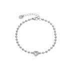 Bracciale a sfere zircone cuore