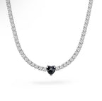 Collana tennis cuore con cursore