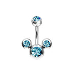 Piercing Ombelico Tris Zircone