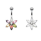Piercing Ombelico Fiore Zircone