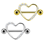 Piercing Nipple Cuore con Zirconi