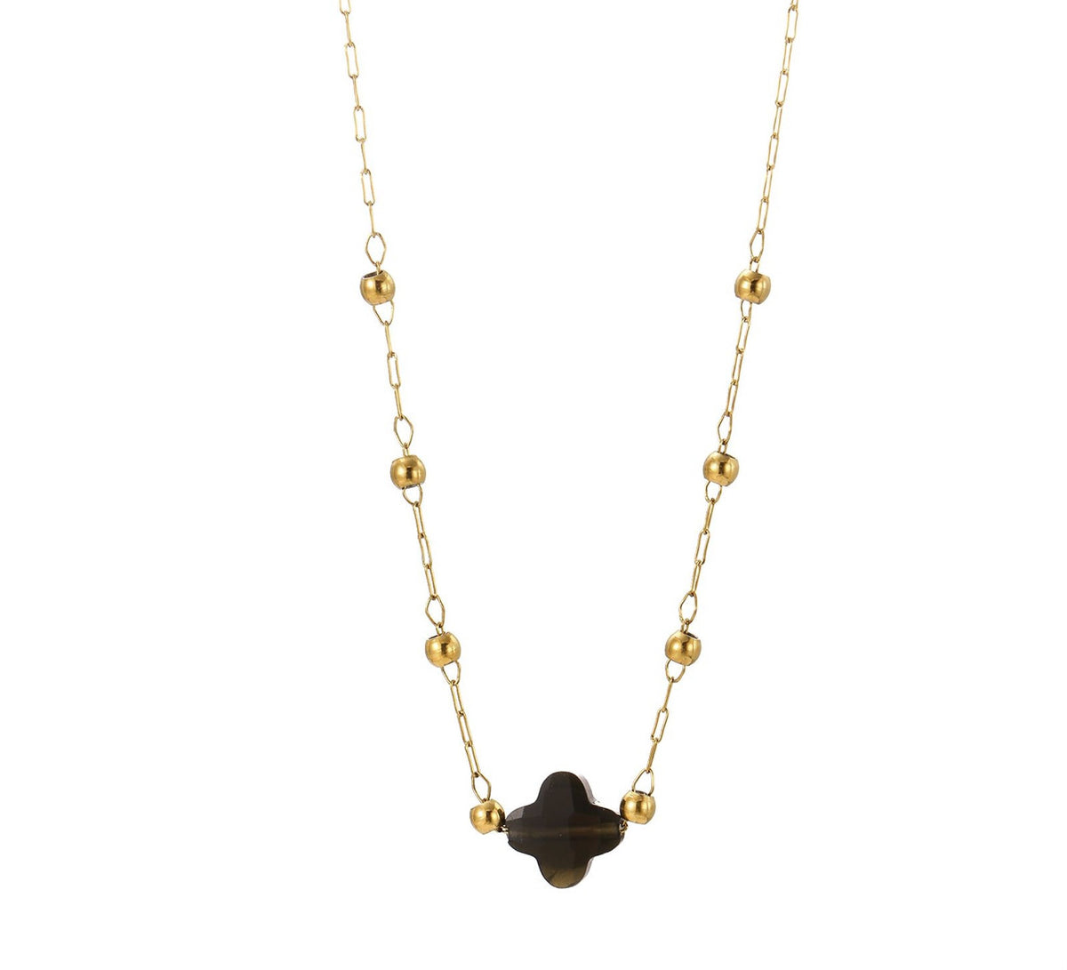 Collana pietra naturale - Quadrifoglio