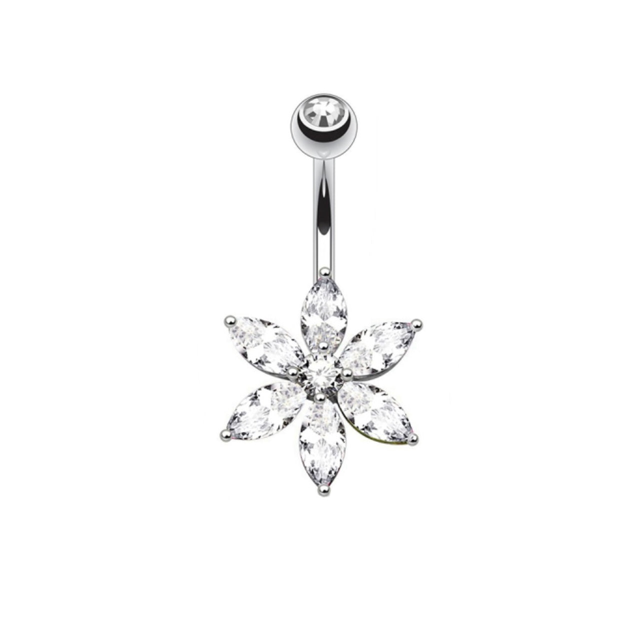 Piercing Ombelico Fiore Zircone