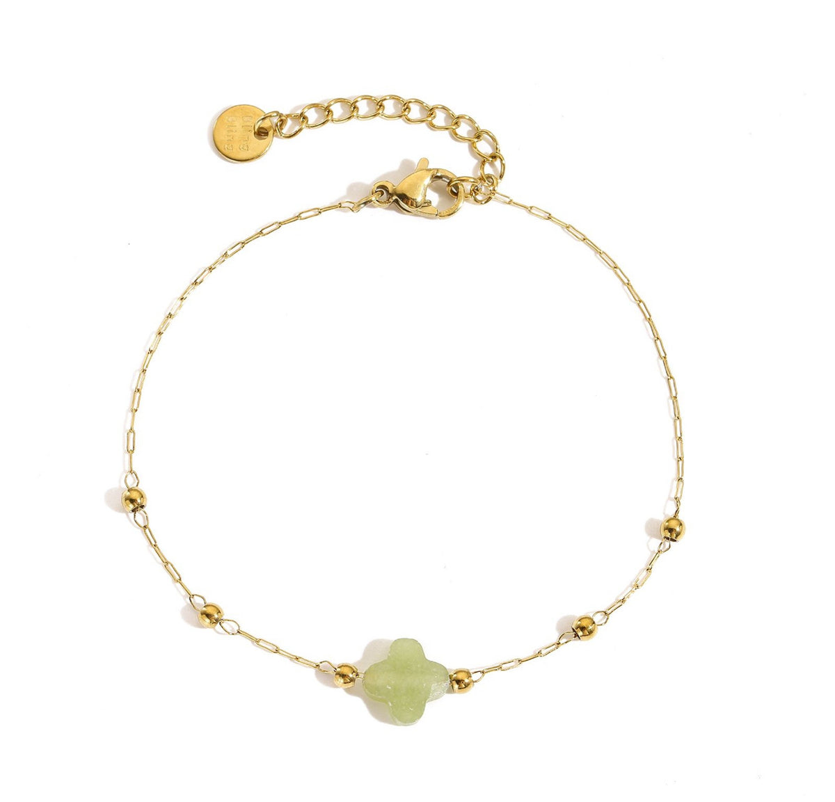 Bracciale Pietra Naturale - Monoquadrifoglio