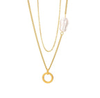 STOP&GO-Collana doppia perla irregolare