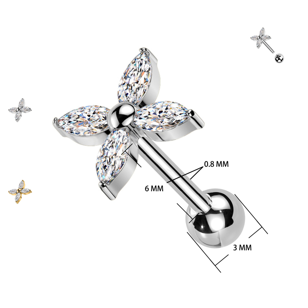 Piercing Fiore a 4 petali