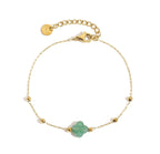 Bracciale Pietra Naturale - Monoquadrifoglio