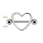 Piercing Nipple Cuore con Zirconi