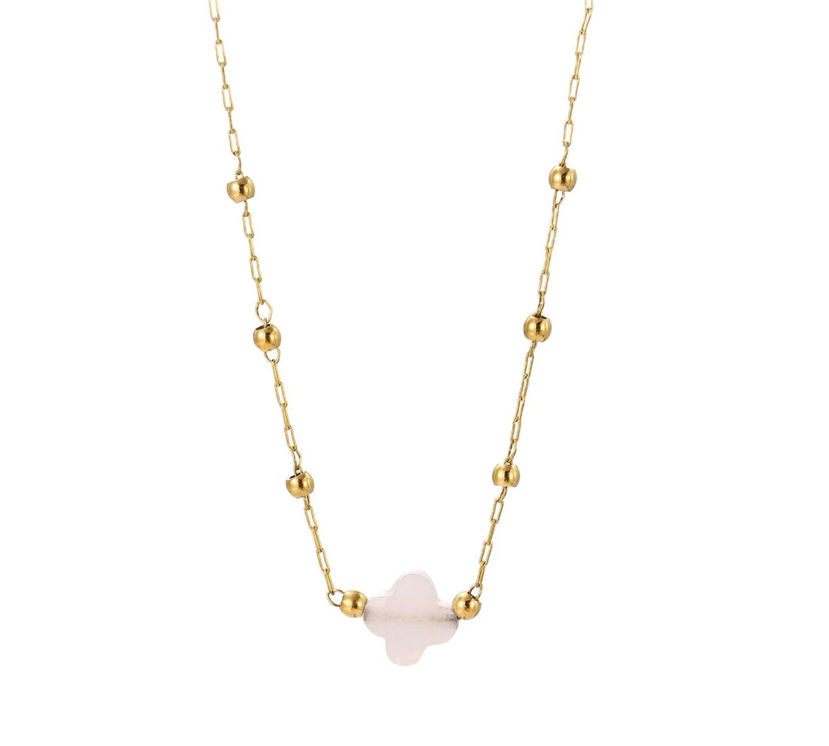 Collana pietra naturale - Quadrifoglio