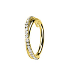 Piercing Cerchio Clicker Barra incrociato con zirconi