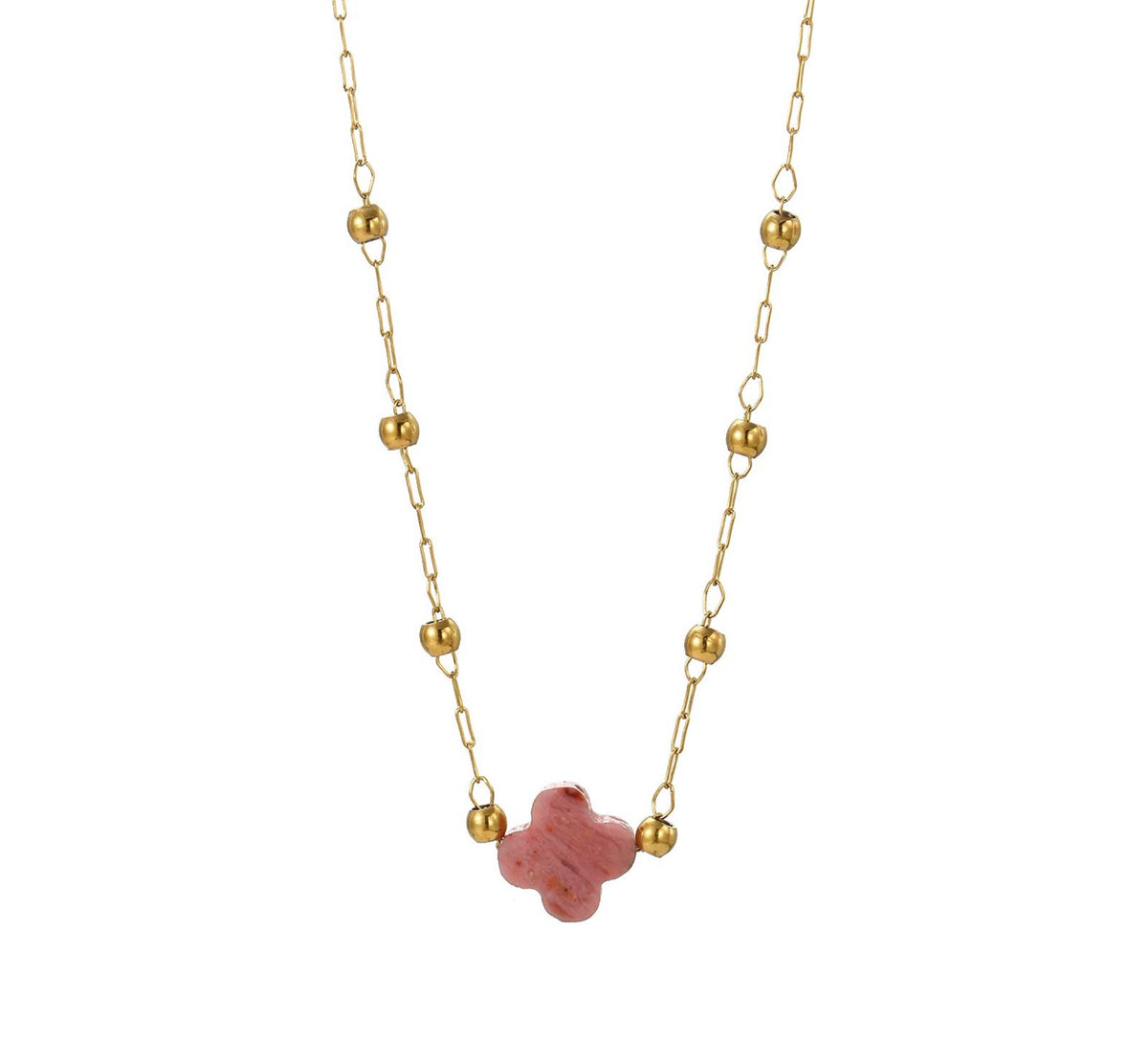 Collana pietra naturale - Quadrifoglio