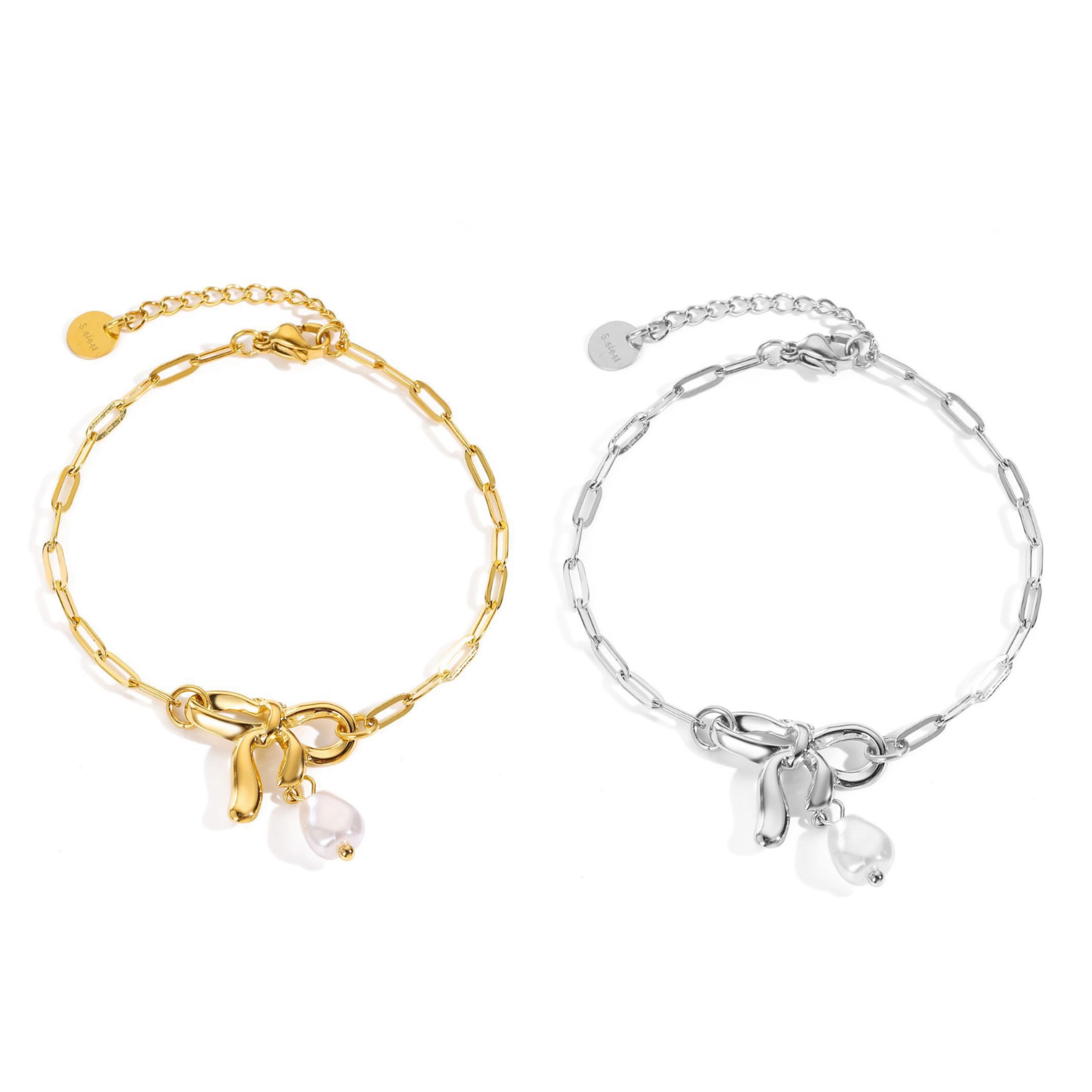 STOP&GO-Bracciale fiocco con perla