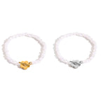 STOP&GO-Bracciale a perle fiore e barra