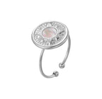 Anello aperto-medaglia con madreperla