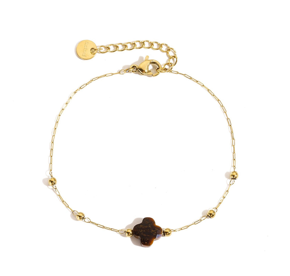Bracciale Pietra Naturale - Monoquadrifoglio