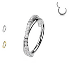 Piercing Cerchio Clicker Barra incrociato con zirconi