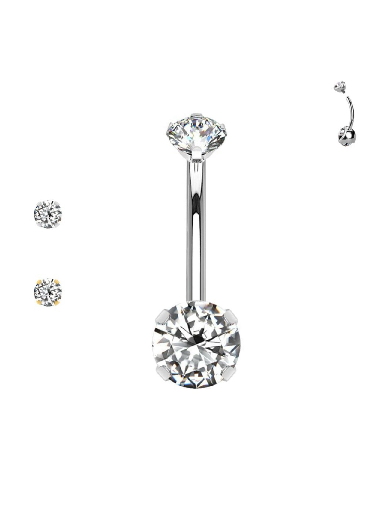 Piercing Ombelico Doppio zircone