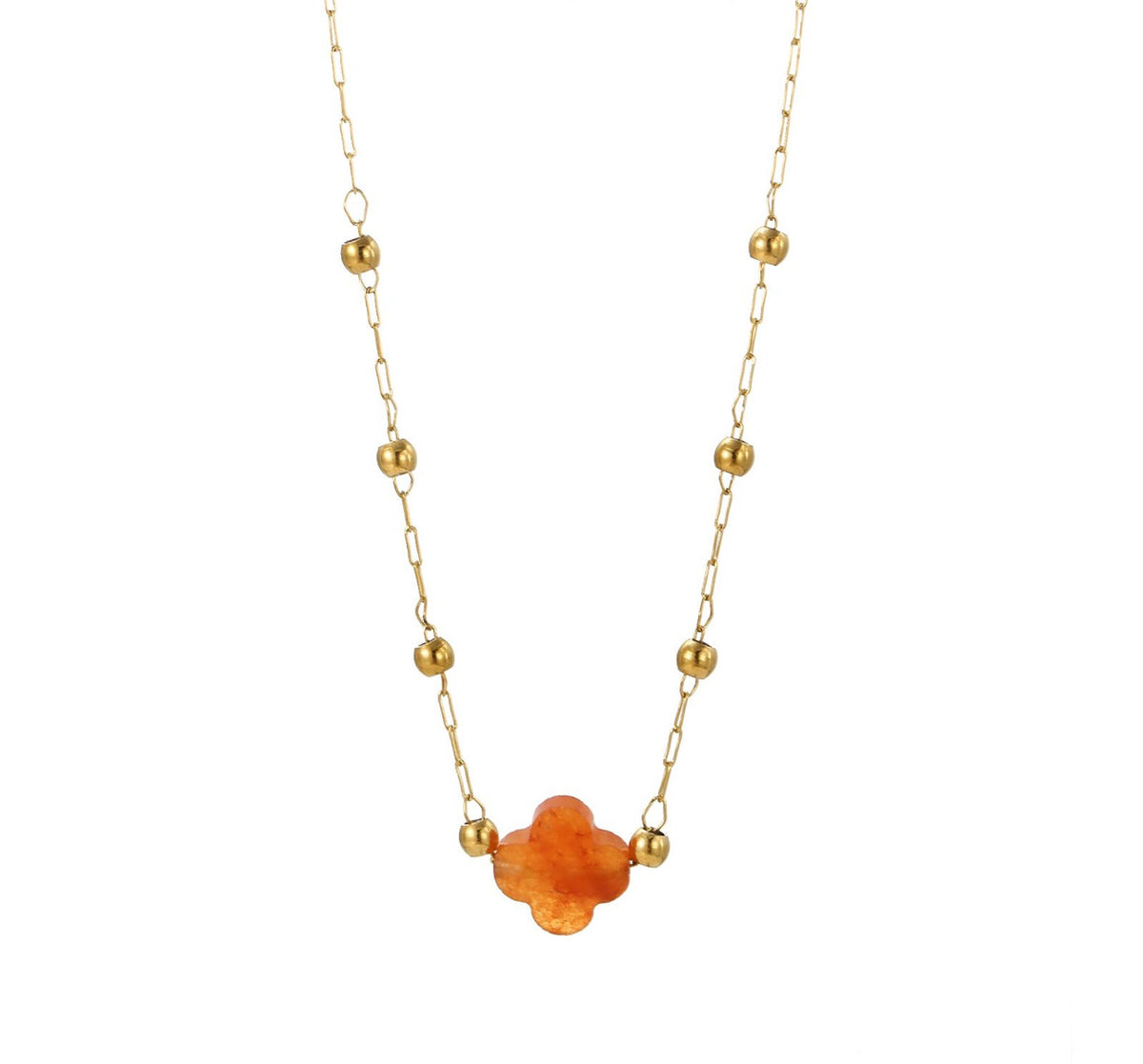 Collana pietra naturale - Quadrifoglio