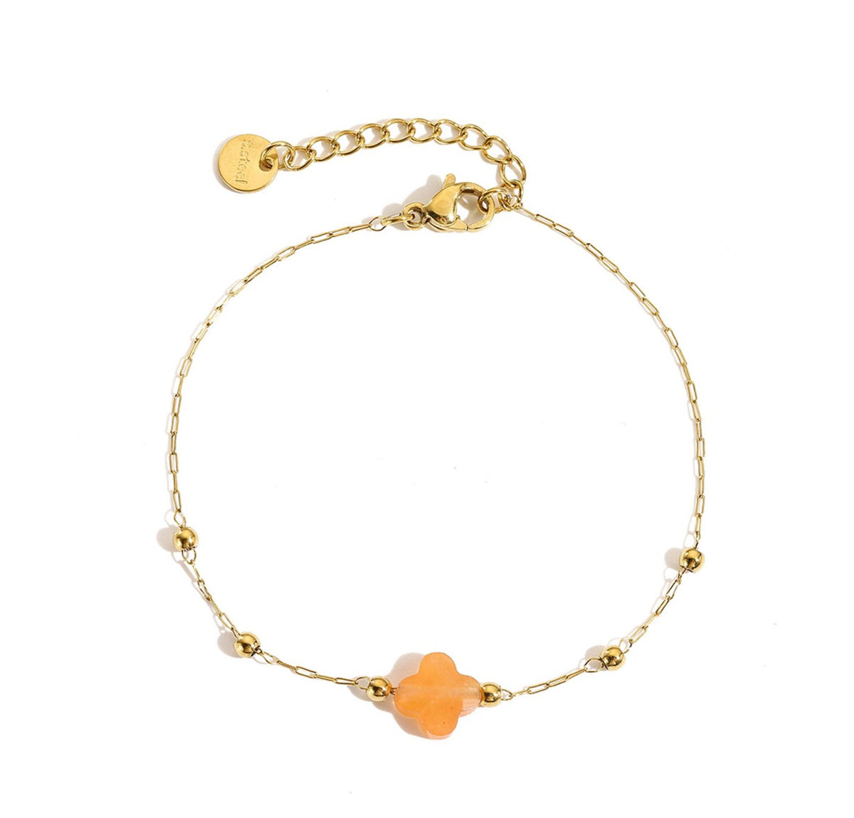 Bracciale Pietra Naturale - Monoquadrifoglio