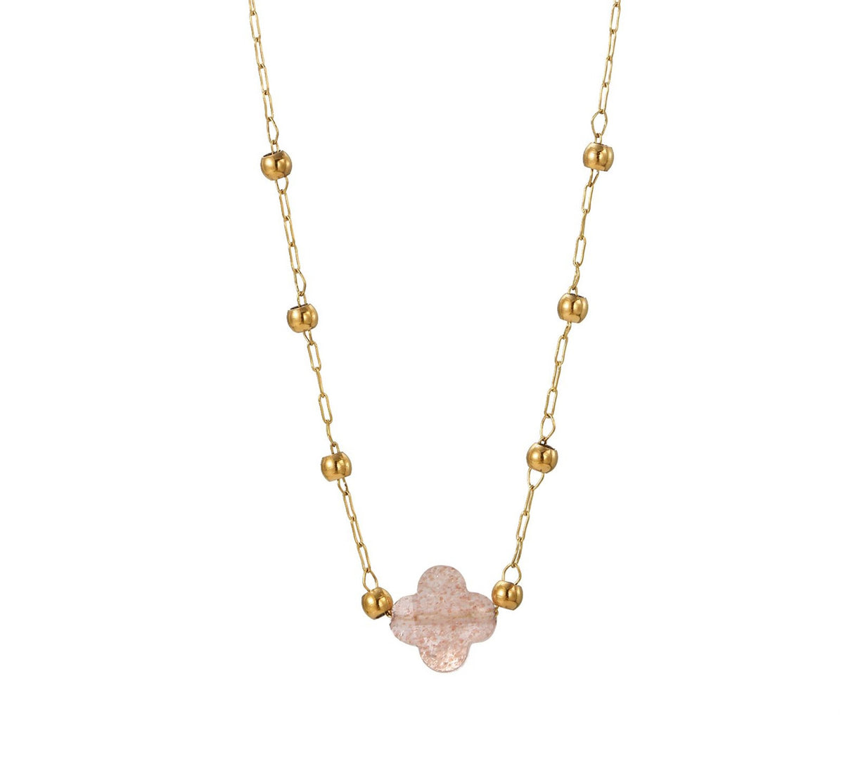 Collana pietra naturale - Quadrifoglio