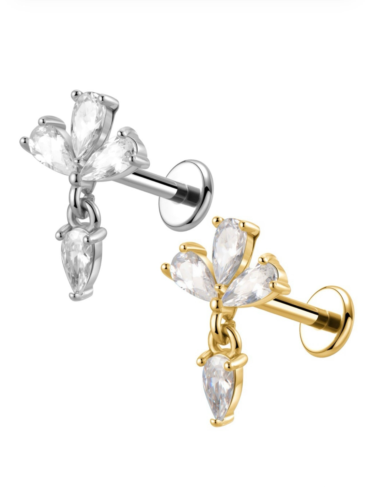 Piercing Fiore Pendente a Goccia