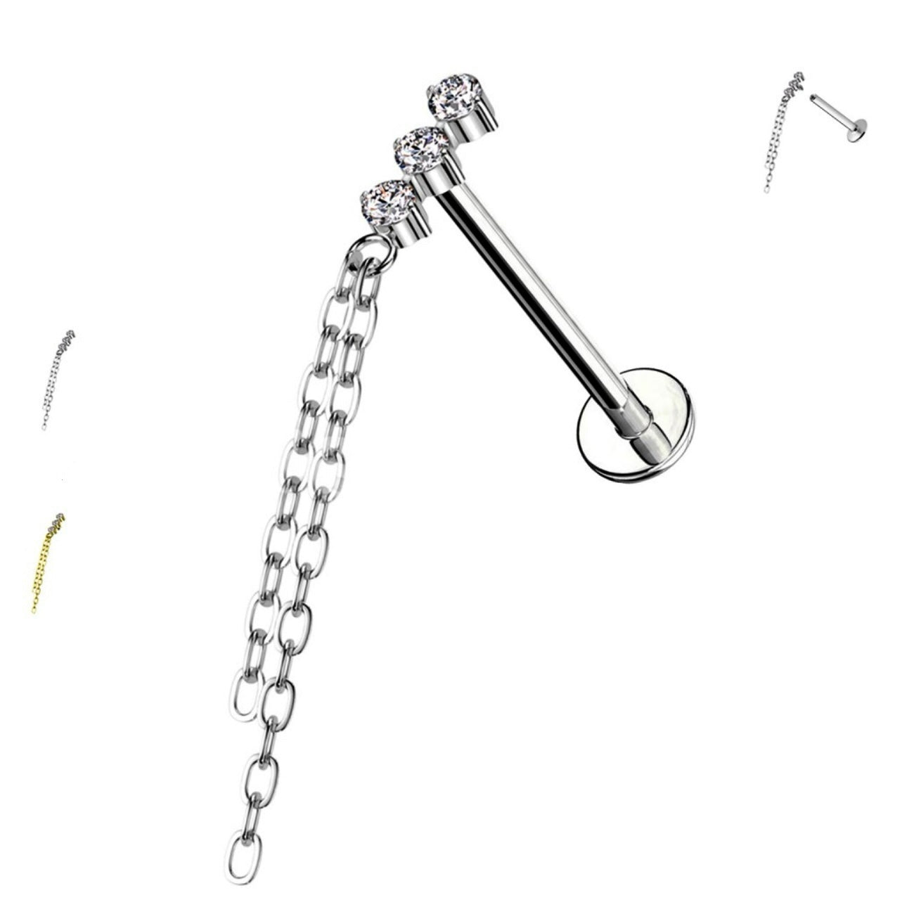 Piercing Barra Luce con catena