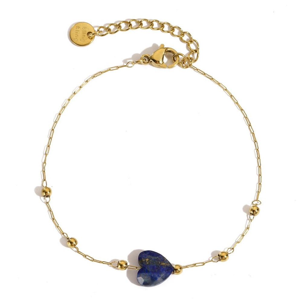 Bracciale pietra naturale - Cuore