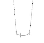 STOP&GO-Collana croce con pietre nere