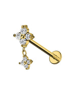 Piercing Fior di Quattro zirconi