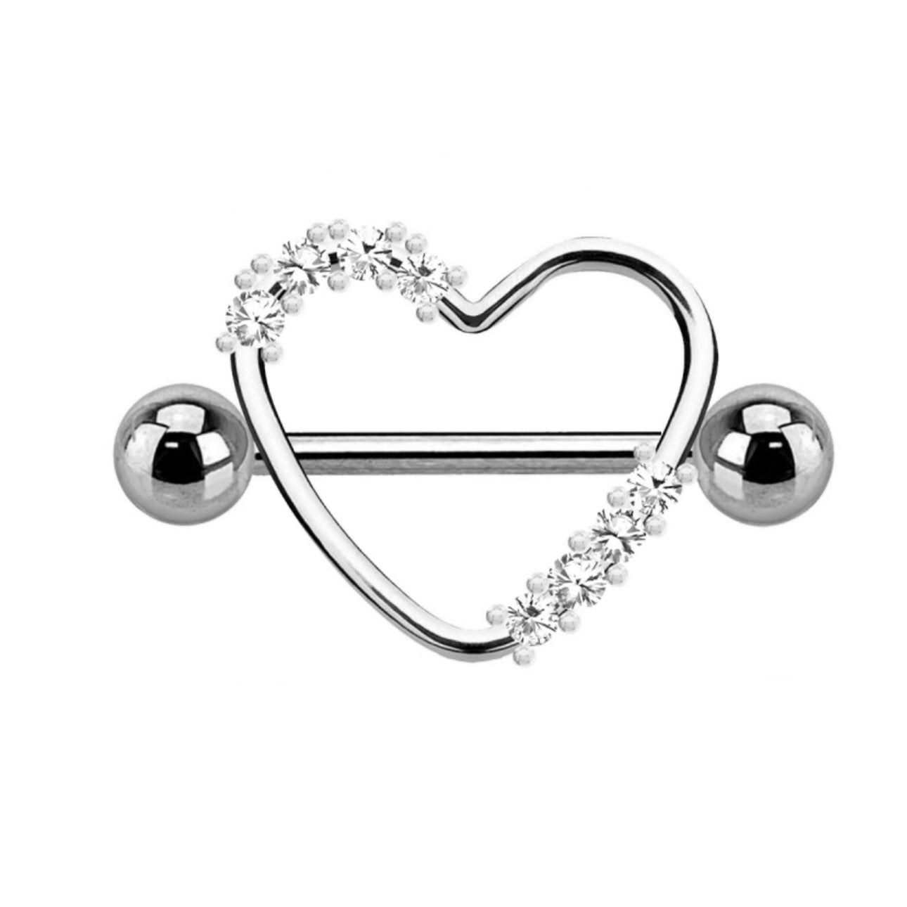 Piercing Nipple Cuore con Zirconi