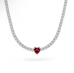 Collana tennis cuore con cursore