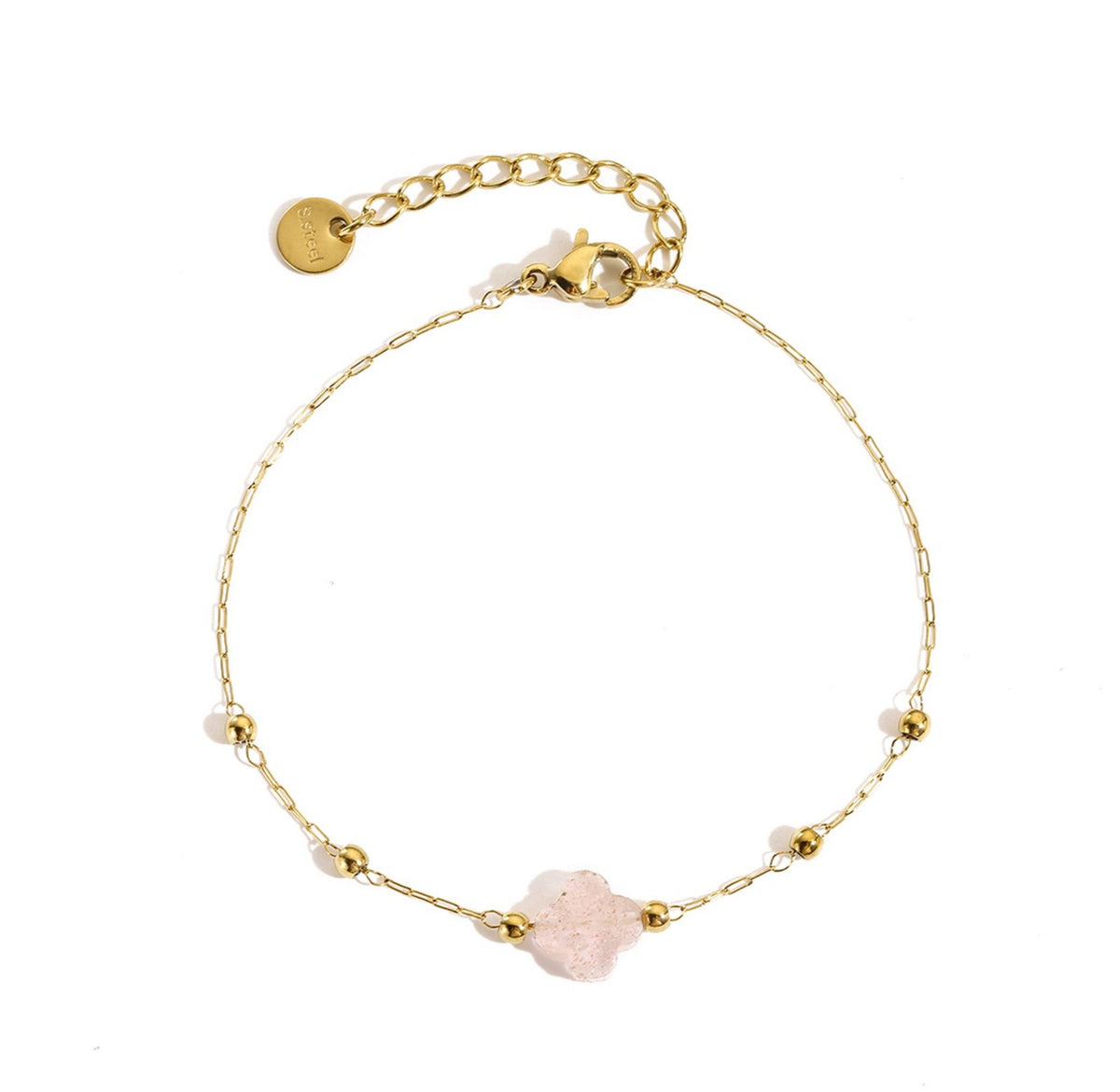 Bracciale Pietra Naturale - Monoquadrifoglio