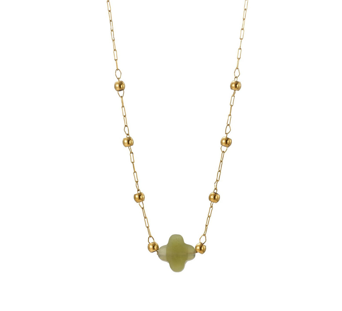 Collana pietra naturale - Quadrifoglio