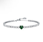 Bracciale tennis cuore con cursore