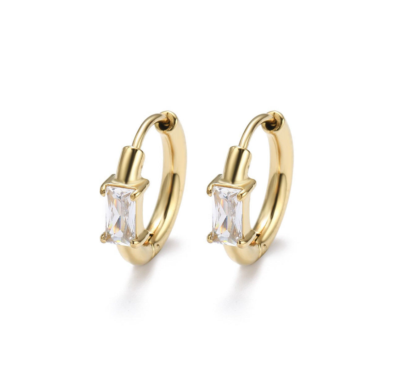 Orecchini Hoop Mono-Baguette