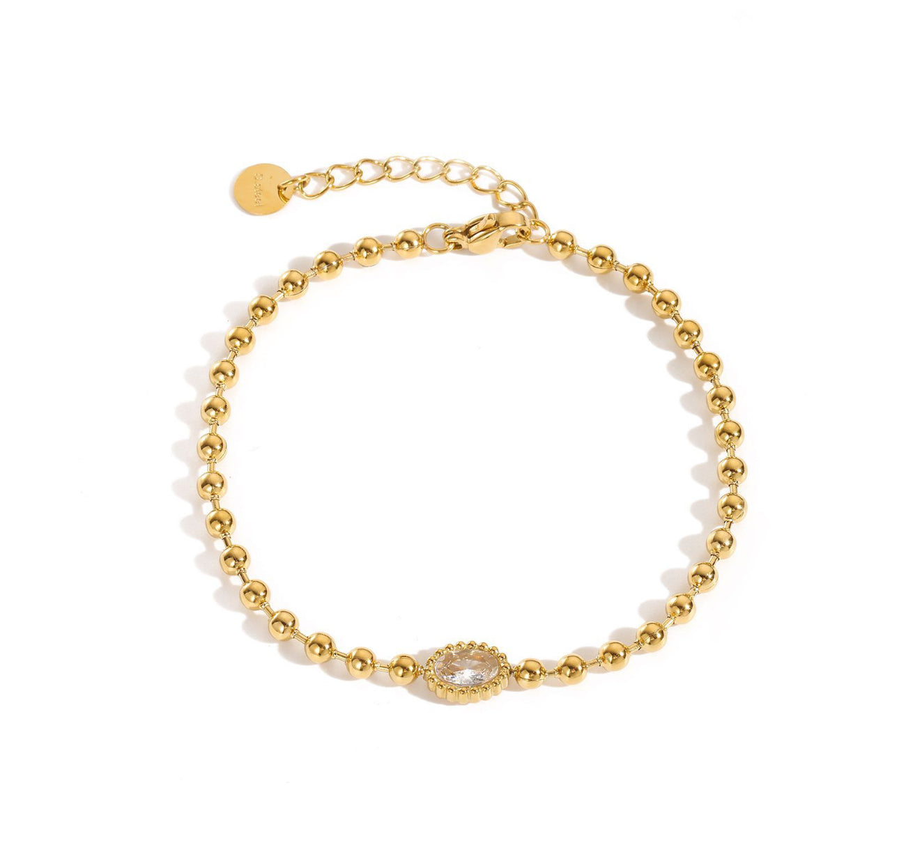 Bracciale a sfere zircone ovale