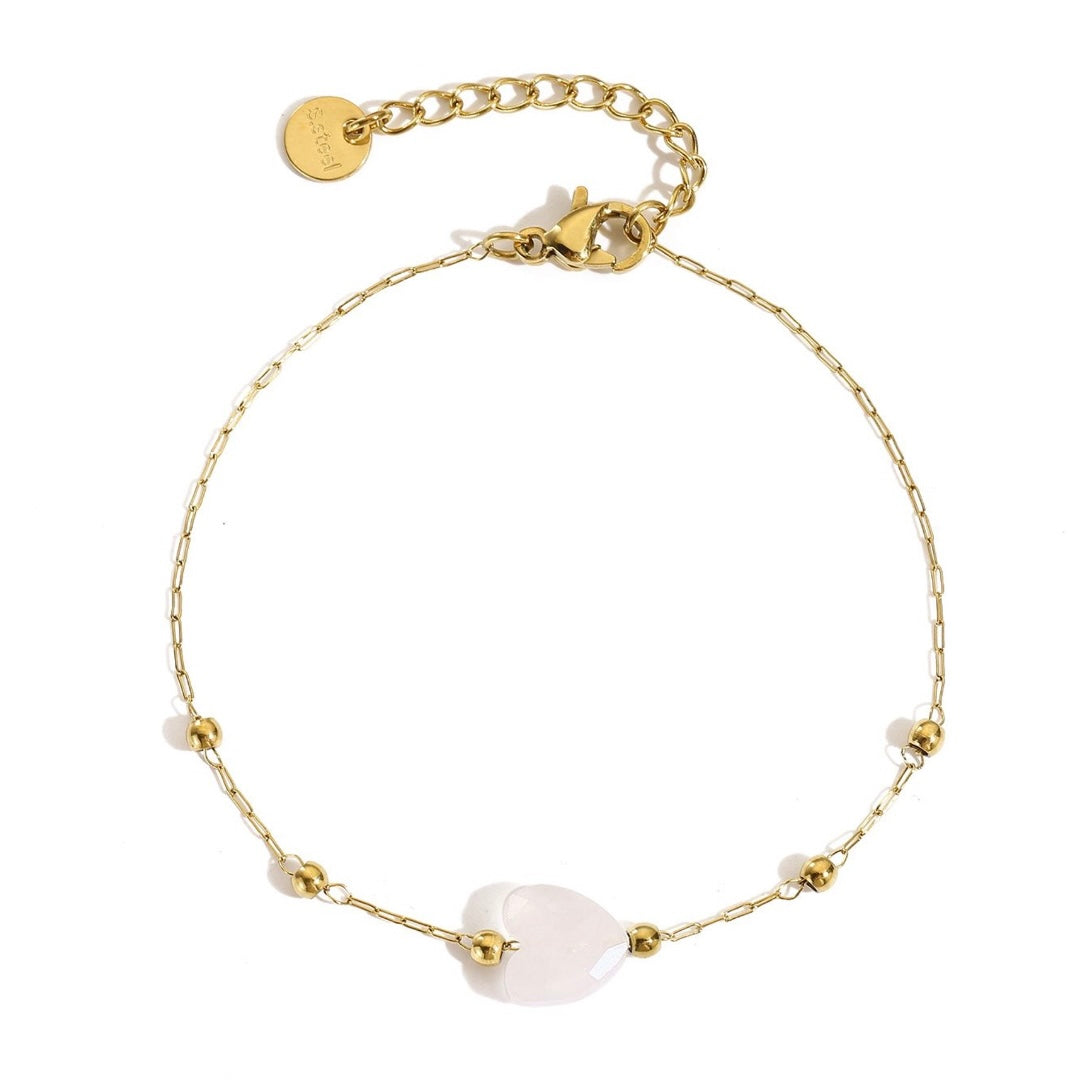 Bracciale pietra naturale - Cuore
