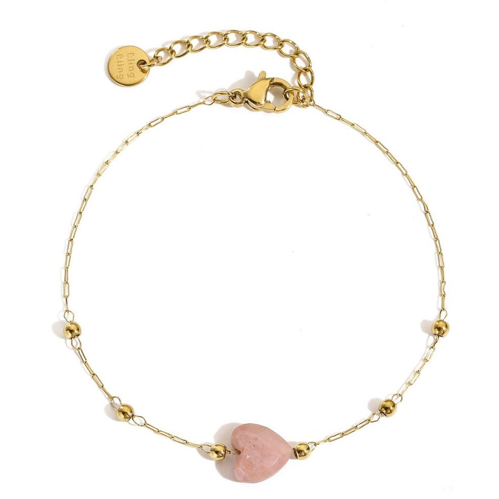 Bracciale pietra naturale - Cuore