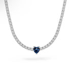 Collana tennis cuore con cursore