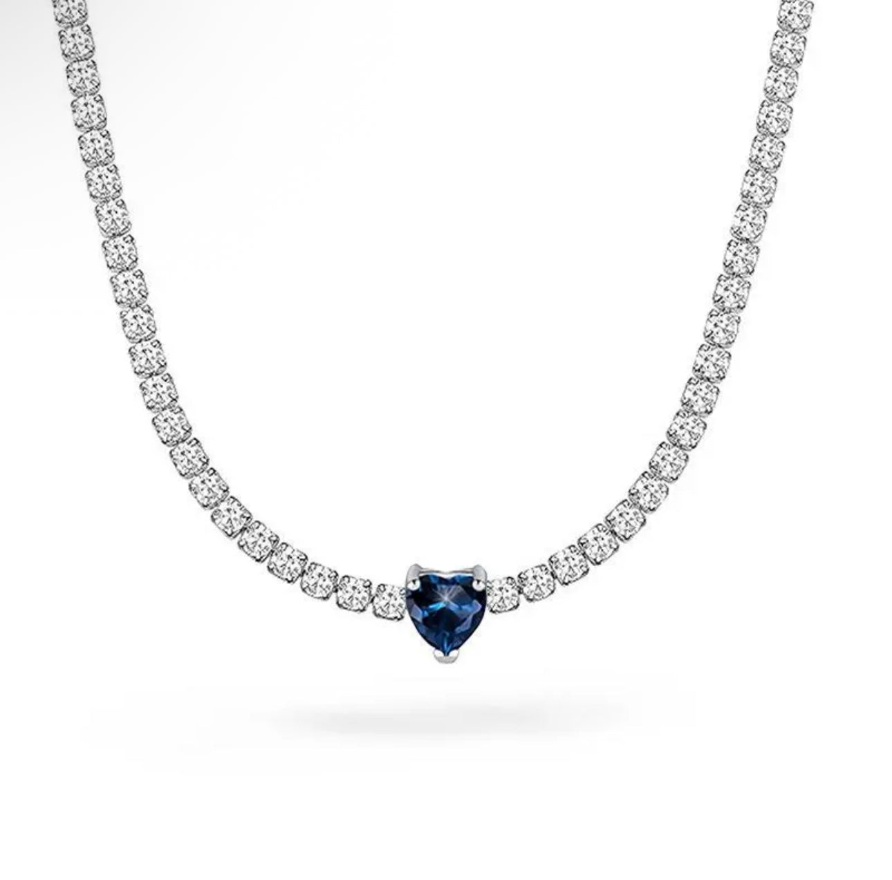 Collana tennis cuore con cursore