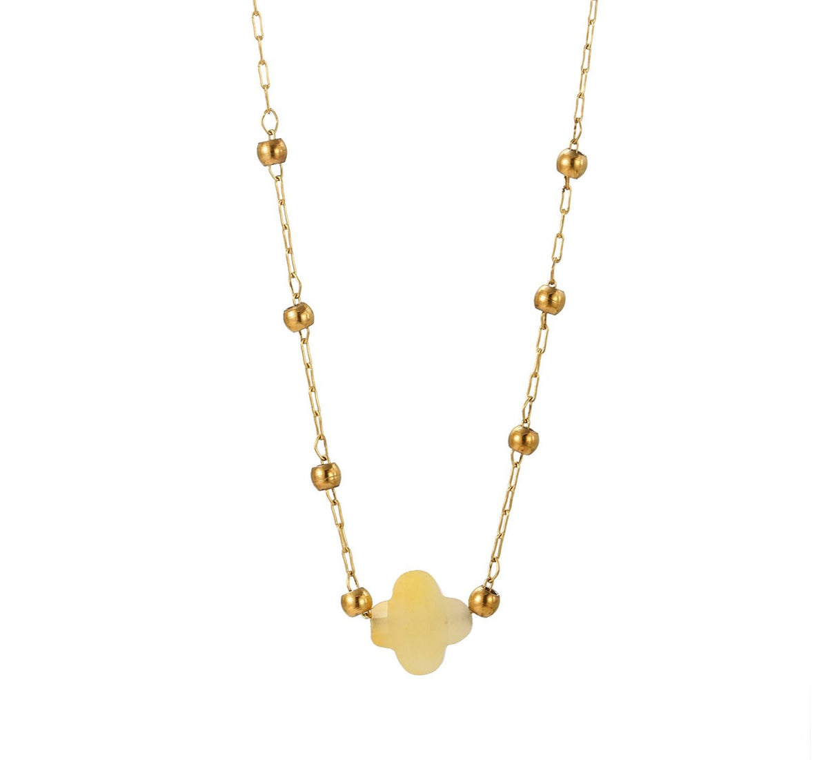 Collana pietra naturale - Quadrifoglio