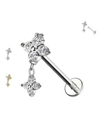 Piercing Fior di Quattro zirconi