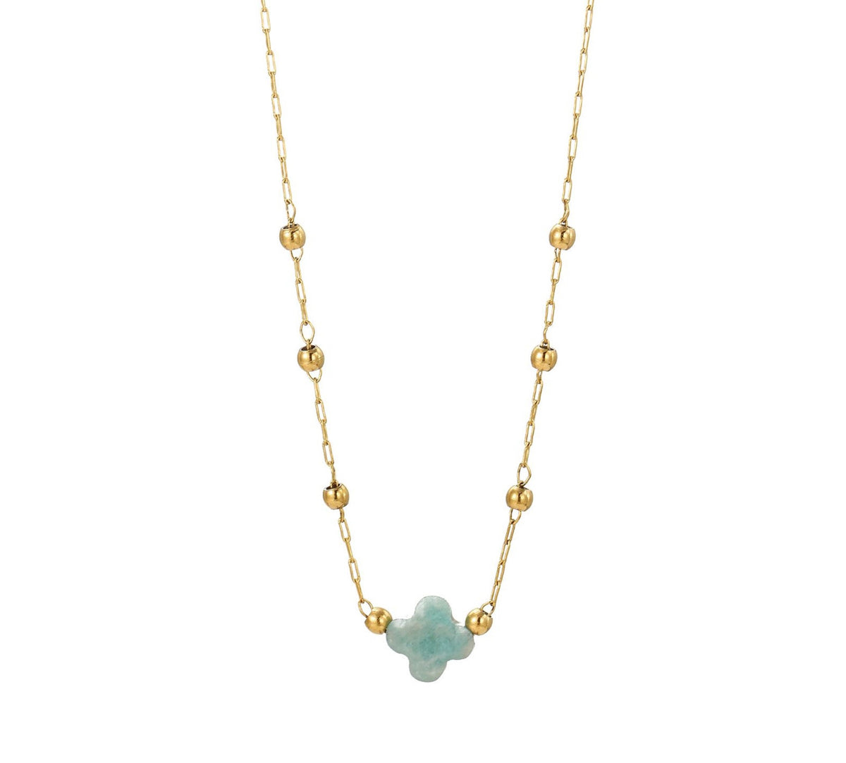 Collana pietra naturale - Quadrifoglio