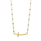 STOP&GO-Collana croce con pietre nere