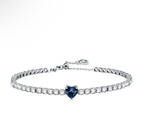 Bracciale tennis cuore con cursore