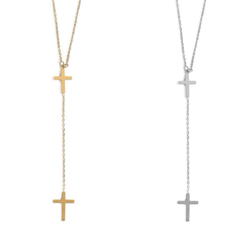 Collana doppia croce