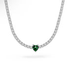 Collana tennis cuore con cursore