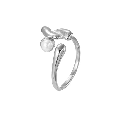 Anello aperto-nodo con perla