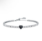 Bracciale tennis cuore con cursore